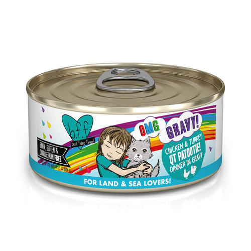 Weruva BFF Oh My Gravy QT Patootie Grain Free Chicken & Turkey in Gravy Canned Cat Food