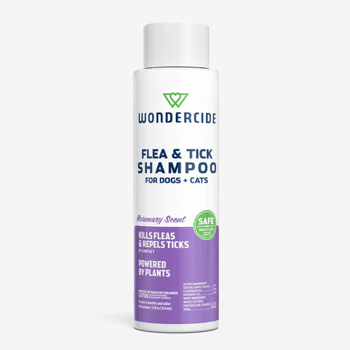 Wondercide Flea & Tick Shampoo for Dogs + Cats with Natural Essential Oils Rosemary Scent